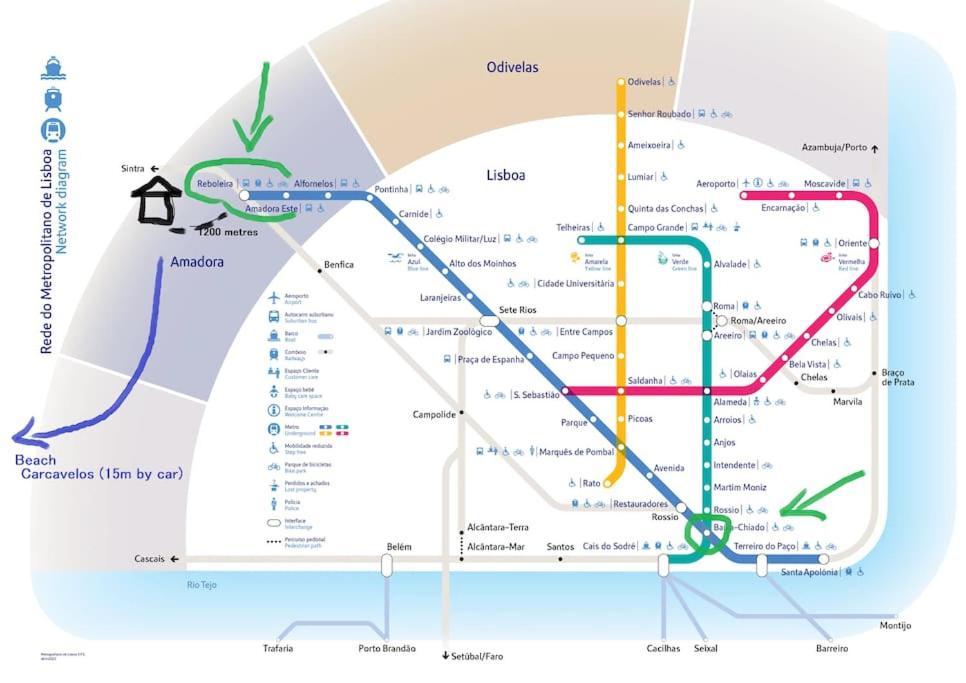 Enjoy Lisbon Cascais Sintra 1200 Metres To Metro Blue Line Sintra Rail Line Free Parking Διαμέρισμα Αμαδόρα Εξωτερικό φωτογραφία